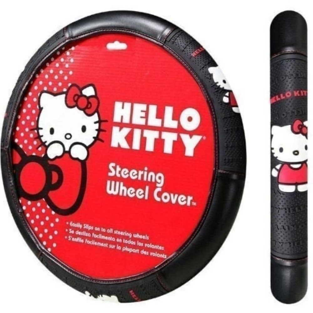 Sanrio Hello Kitty Black and Red Steering Wheel Cover NWT BNWT NEW
